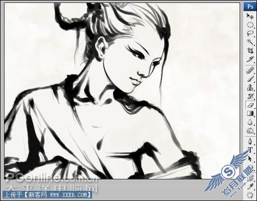 AdobePhotoshopCS3打造水墨风格美女(2)