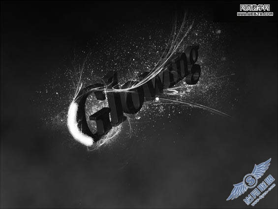 Photoshop制作超酷的光束装饰的立体字
