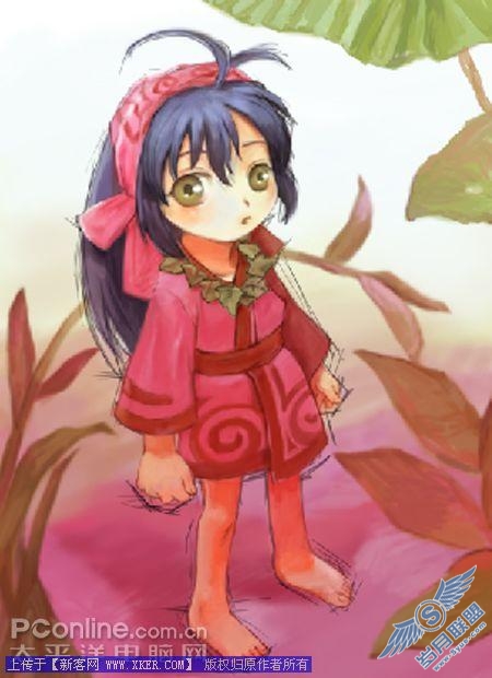 Photoshop CS3绘制可爱卡通漫画MM