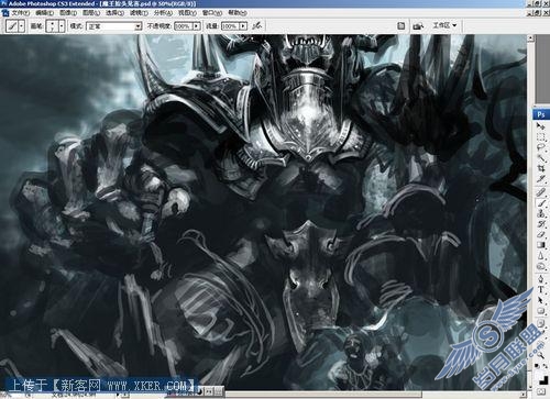 Photoshop加<a href=http://www.syue.com/Digital/ target=_blank class=infotextkey>数码</a>板绘制“困斗”怪兽