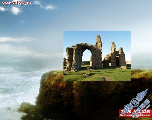 Photoshop用多种素材合成唯美古代遗址