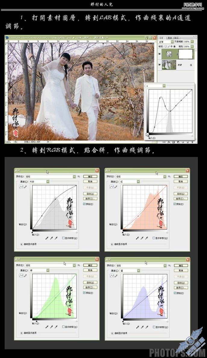 Photoshop调色:制作金秋色调婚纱照