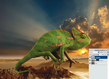 PhotoShop图片合成教程:令人震惊的巨型蜥蜴