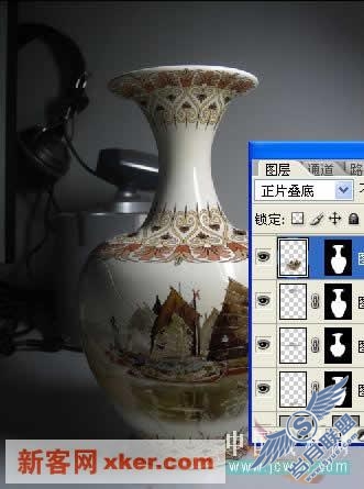 精彩:Photoshop给花瓶打造彩绘效果