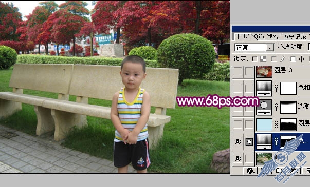 Photoshop调出儿童照片可爱的红紫色
