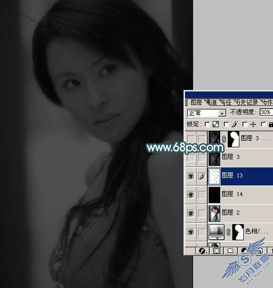 Photoshop照片处理:调色出淡灰色人物质感肤色【图】_