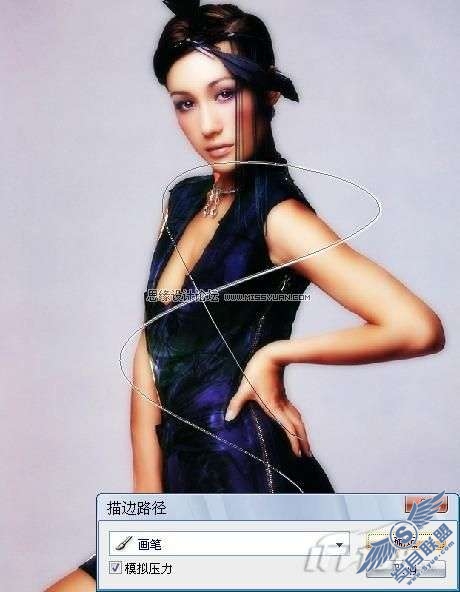 photoshop照片处理：制作绚丽环绕美女的光环效果_