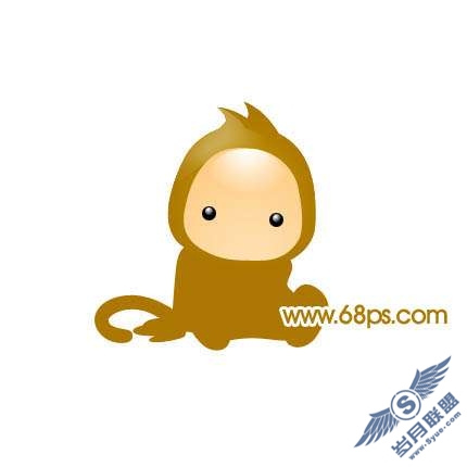Photoshop制作可爱的卡通猴子教程