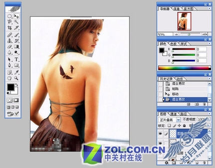 Photoshop精彩实例教程给美女背部纹身