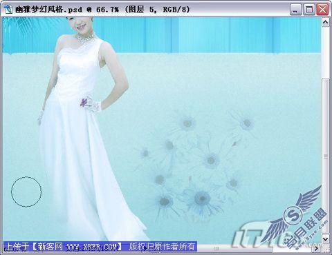 Photoshop制作幽雅梦幻韩版婚纱照