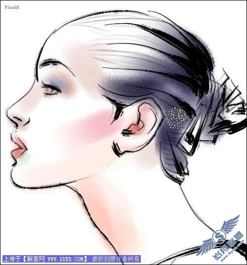Wacom<a href=http://www.syue.com/Digital/ target=_blank class=infotextkey>数码</a>板加Painter手绘写意秀美头像_天极设计在线转载