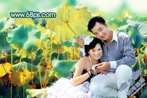 Photoshop调出情侣照片淡淡的青灰色