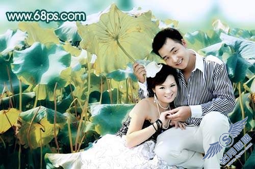 Photoshop调出情侣照片淡淡的青灰色