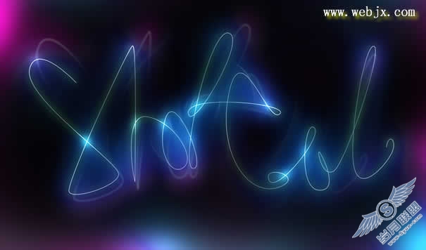 Photoshop制作流线高光字效果