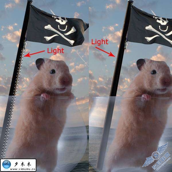 photoshop制作老鼠在透明玻璃瓶里的效果【图】_