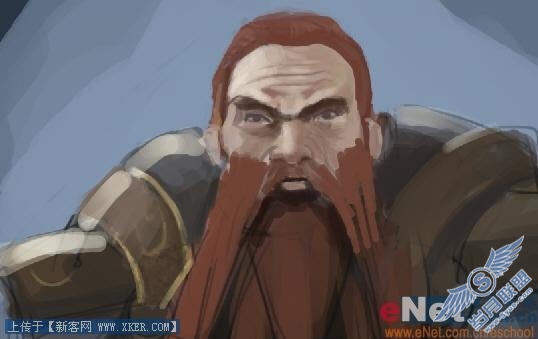 教你Photoshop手绘魔兽世界里的矮人战士(2)