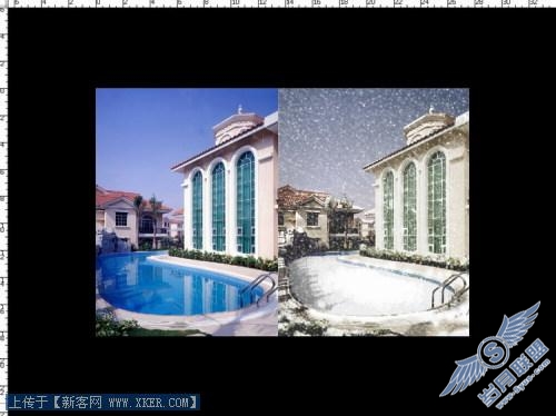 Photoshop滤镜巧妙模拟下雪效果_