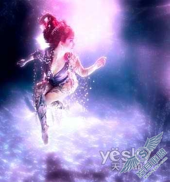 Photoshop教程:调水下人物的艳丽梦幻效果