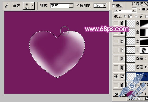 Photoshop制作漂亮的心形泡泡