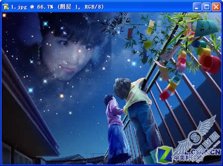 用Photoshop把美女照片制作梦幻桌面