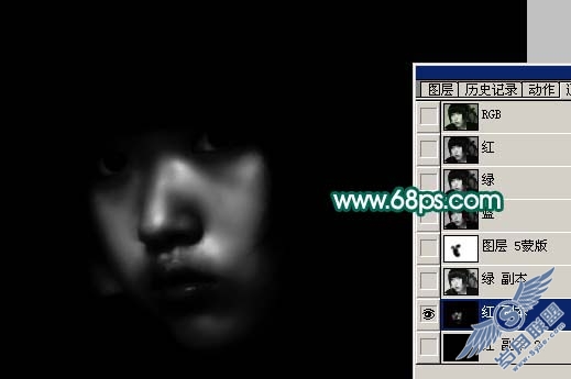 Photoshop调出人物照片柔美的灰调黄绿色