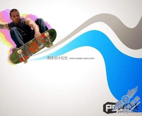 Photoshop教程:打造欧美风格的滑板海报