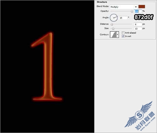 Photoshop制作较暗光度的火焰字