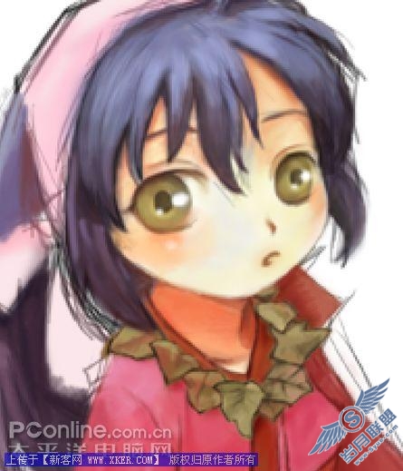 Photoshop CS3绘制可爱卡通MM图13 Photoshop CS3绘制可爱卡通漫画MM