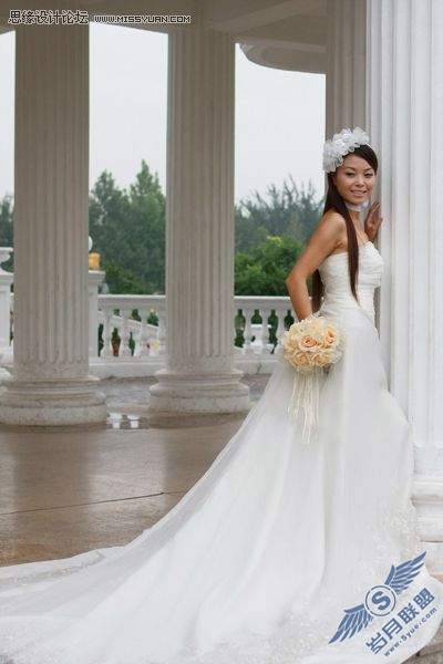 Photoshop调出浪漫风格清爽的婚纱照