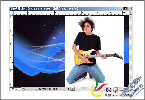 PhotoShop教程:绘制吉他音乐海报