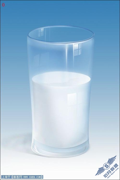 Photoshop鼠绘实例：装着牛奶的玻璃杯