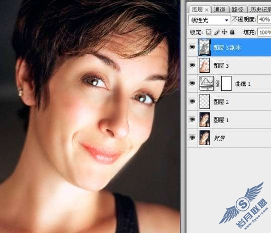 Photoshop照片处理:去除人脸上的皱纹【图】_