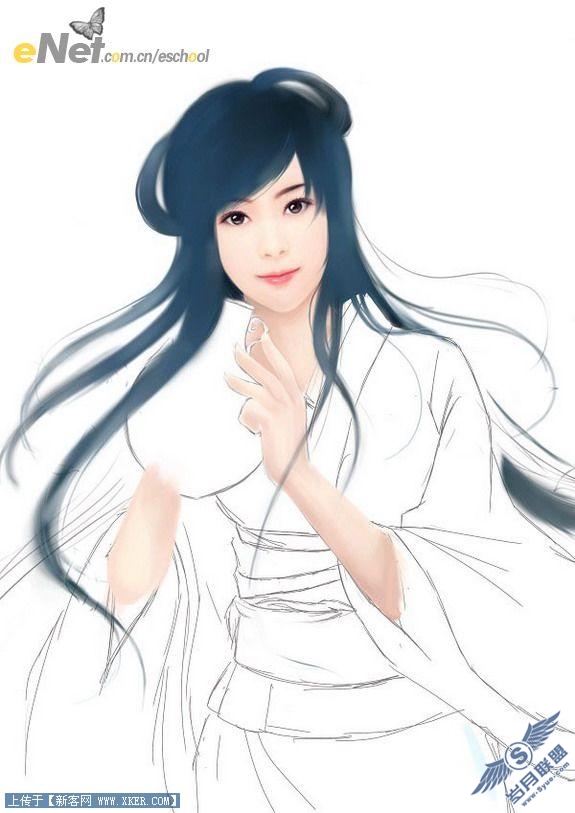 有女如莲 Photoshop手绘古典美女