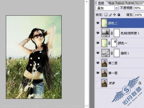 Photoshop实例教程:美女风景照片处理