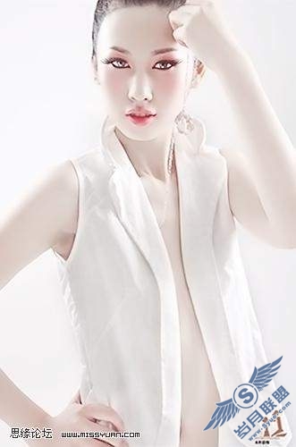 photoshop调出美女白皙冷酷效果