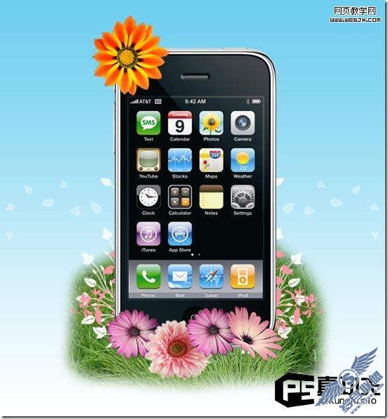 Photoshop合成:制作炫酷的苹果<a href=http://www.syue.com/Digital/Mobile/ target=_blank class=infotextkey>手机</a>天空之城