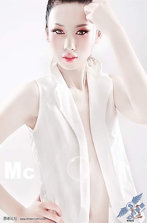 photoshop调出美女白皙冷酷效果
