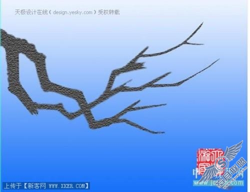 Photoshop绘傲雪红梅_天极设计在线整理转载