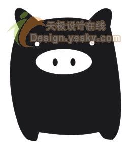 用CorelDraw绘可爱黑白猪图案(图九)