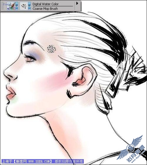 Wacom<a href=http://www.syue.com/Digital/ target=_blank class=infotextkey>数码</a>板加Painter手绘写意秀美头像_天极设计在线转载