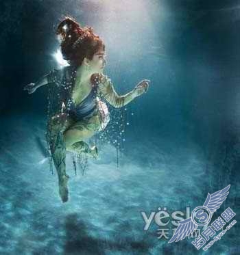 Photoshop教程:调水下人物的艳丽梦幻效果