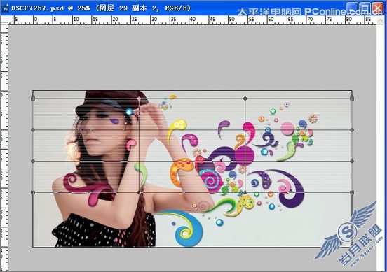Photoshop打造人物花纹时尚海报