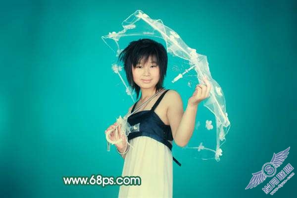 Photoshop照片处理:制作淡水墨背景照片【图】_