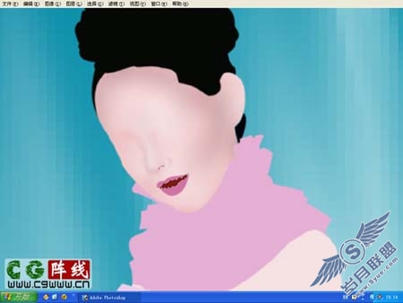 Photoshop鼠绘漂亮的紫色婚纱美女