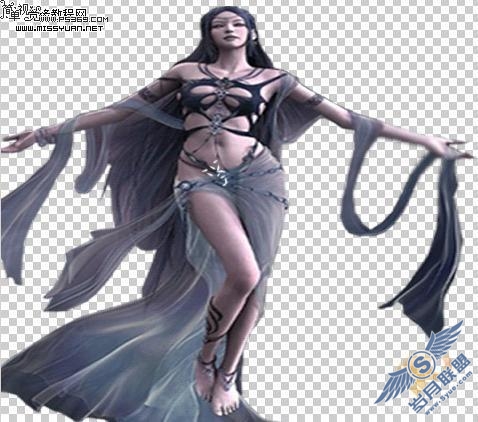 PhotoShop合成正在消失的美女