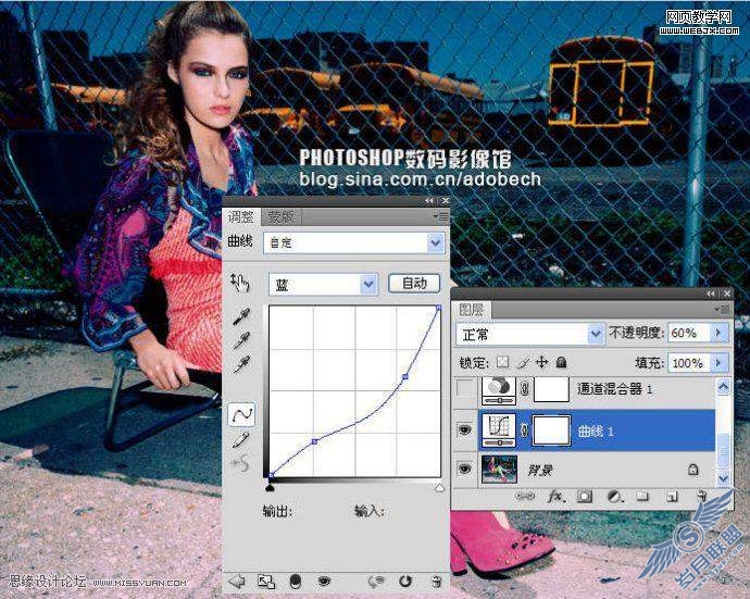 Photoshop教程: 调出灯光下的冷艳色调女人