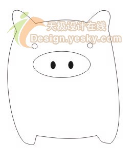 用CorelDraw绘可爱黑白猪图案(图八)