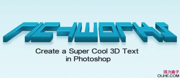Photoshop文字特效:制作蓝色3D文字【图】_