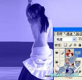 Photoshop教程:蓝色梦幻星光MM唯美艺术效果