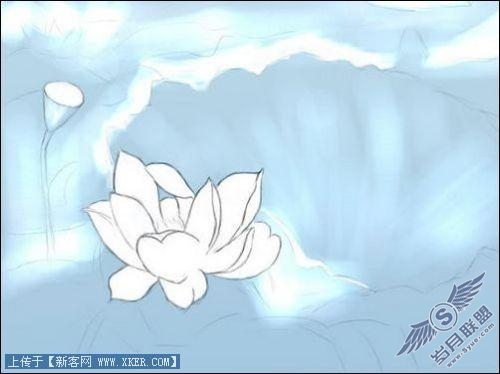 Painter手绘荷花水彩画_天极设计在线转载